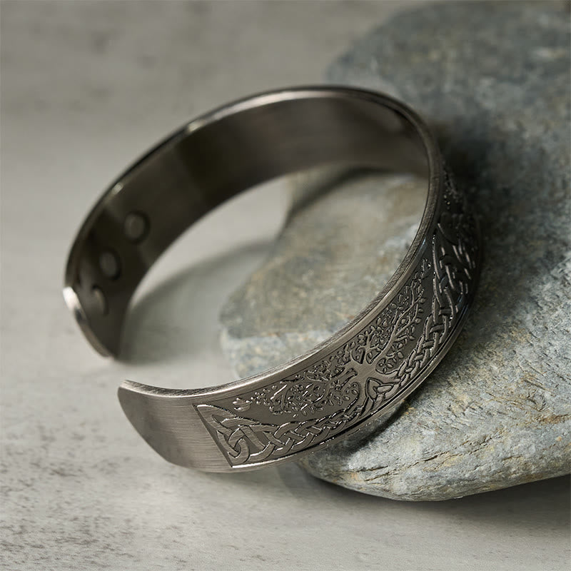 Bracelet manchette en cuivre Buddha Stones, Arbre de Vie, Balance ouverte, porte-bonheur - image 2