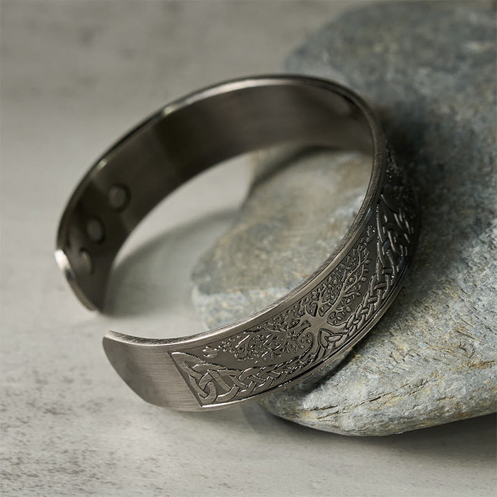 Bracelet manchette en cuivre Buddha Stones, Arbre de Vie, Balance ouverte, porte-bonheur - image 2