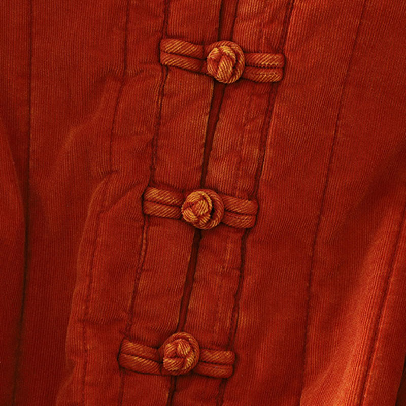 Veste d'hiver pour femme Buddha Stones à boutons grenouille en velours côtelé polyester à manches longues  - image 5