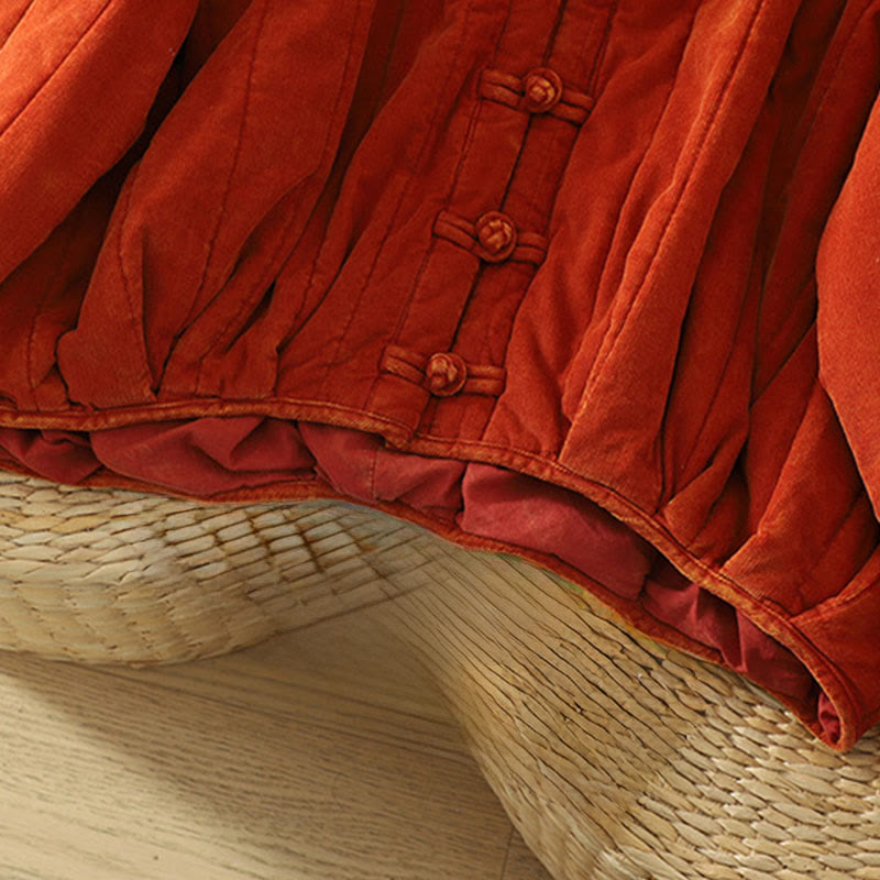 Veste d'hiver pour femme Buddha Stones à boutons grenouille en velours côtelé polyester à manches longues  - image 7