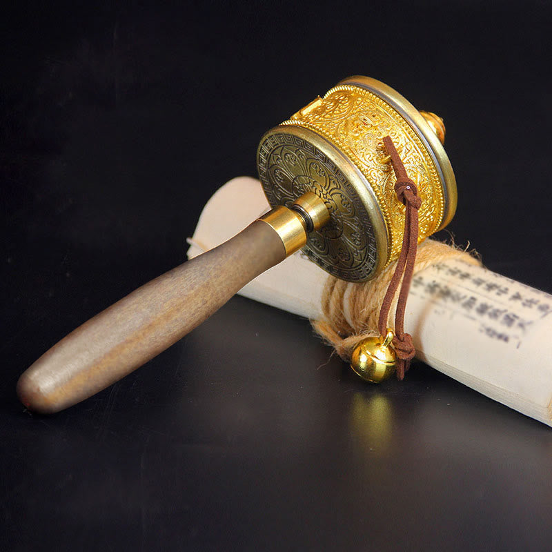 Décoration de roue de prière tibétaine porte-bonheur avec six mots vrais - image 1
