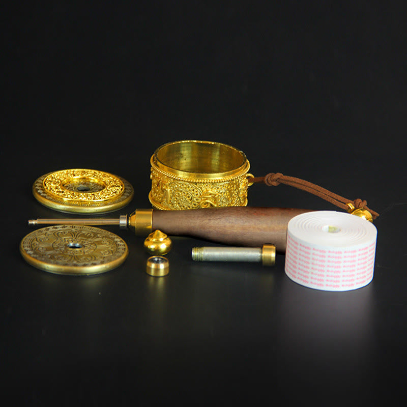 Décoration de roue de prière tibétaine porte-bonheur avec six mots vrais - image 8