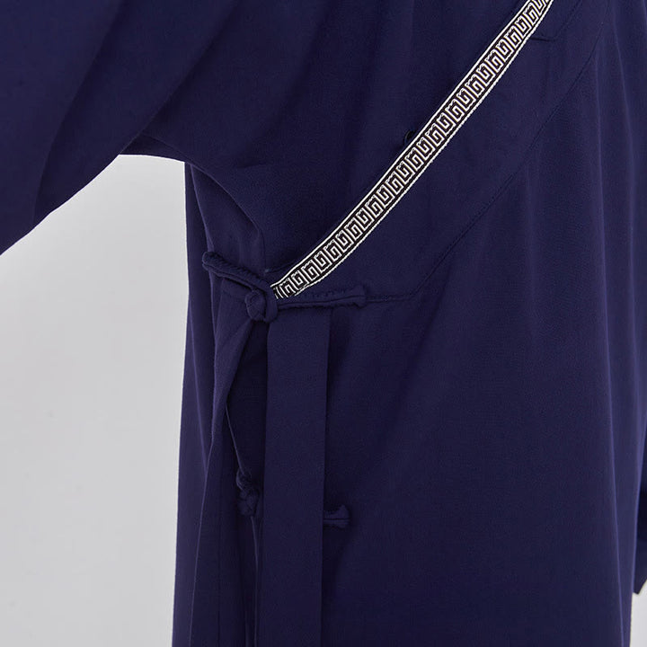 Buddha Stones kimono unisexe en lin uni à manches longues et boutons grenouille, idéal pour les cérémonies de Qigong et les cérémonies de Qigong. - image 8