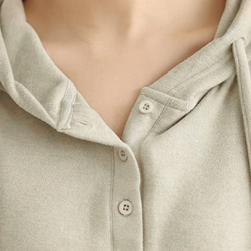 Sweat à capuche à manches longues pour femme, couleur unie, en coton, Buddha Stones, hiver. - image 13