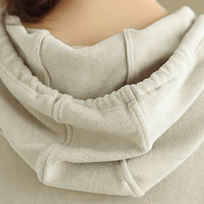 Sweat à capuche à manches longues pour femme, couleur unie, en coton, Buddha Stones, hiver. - image 14