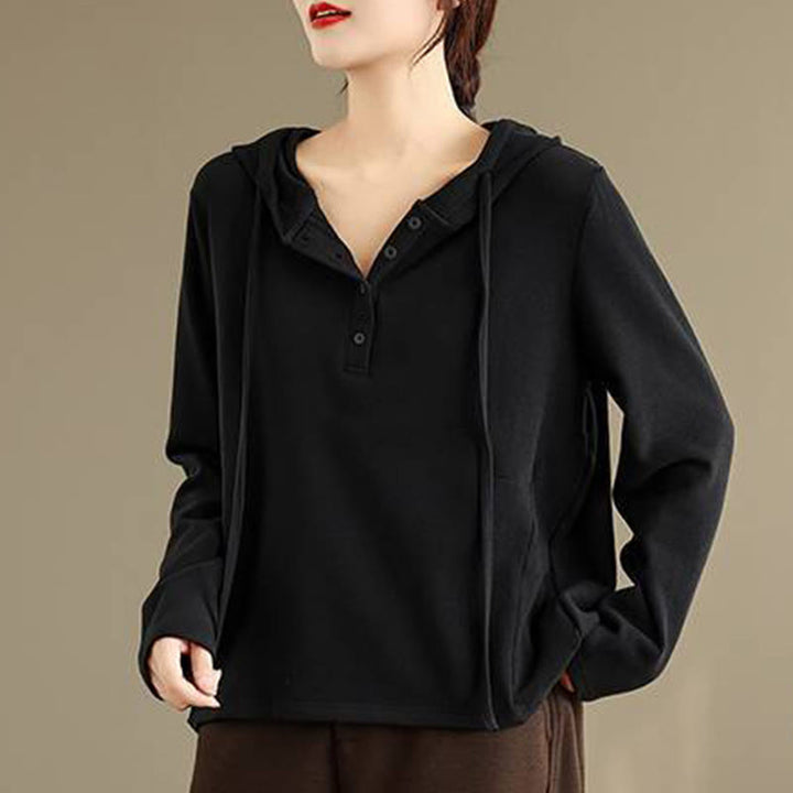 Sweat à capuche à manches longues pour femme, couleur unie, en coton, Buddha Stones, hiver. - image 22