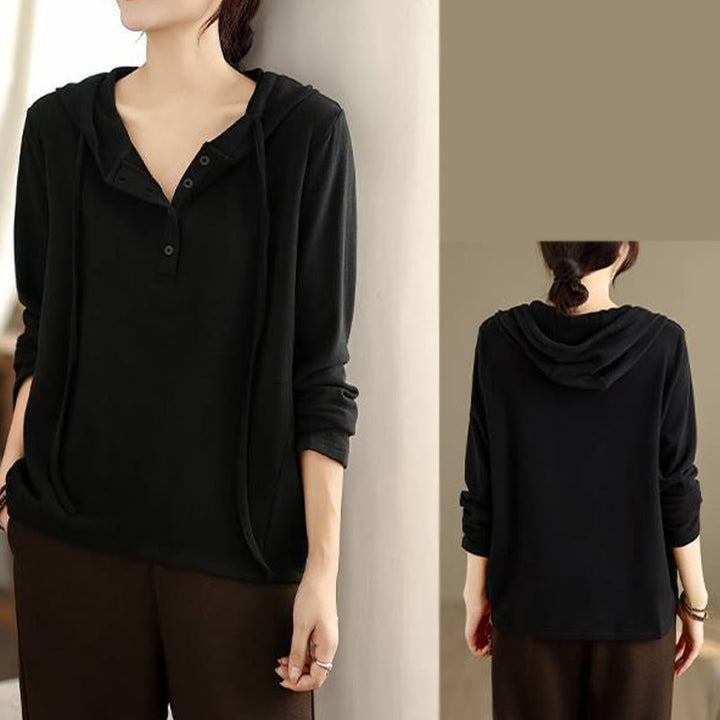 Sweat à capuche à manches longues pour femme, couleur unie, en coton, Buddha Stones, hiver. - image 25