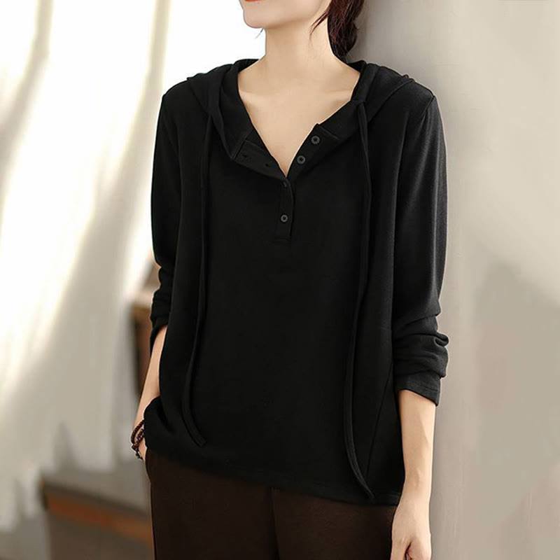 Sweat à capuche à manches longues pour femme, couleur unie, en coton, Buddha Stones, hiver. - image 21