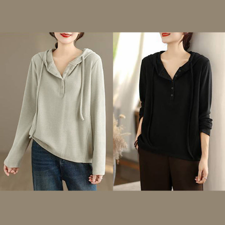 Sweat à capuche à manches longues pour femme, couleur unie, en coton, Buddha Stones, hiver. - image 27