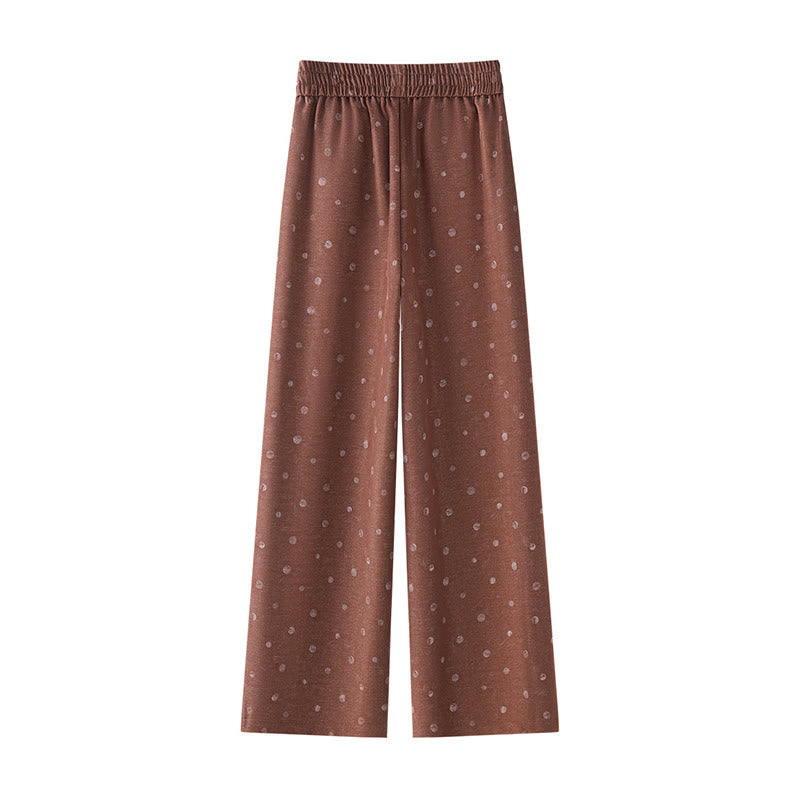 Pantalon large pour femme en polyester à pois blancs, motif Buddha Stones , avec poches - image 6