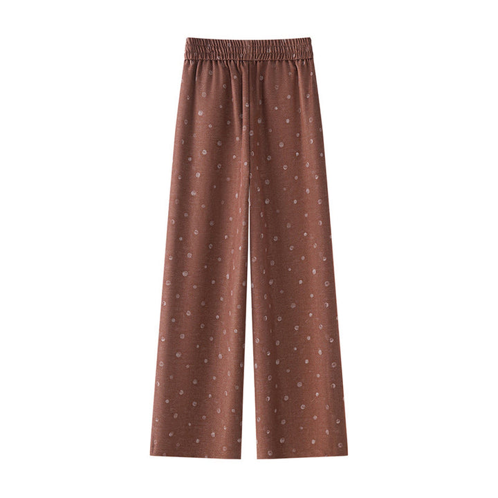 Pantalon large pour femme en polyester à pois blancs, motif Buddha Stones , avec poches - image 6