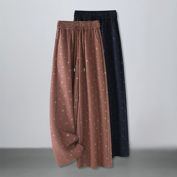 Pantalon large pour femme en polyester à pois blancs, motif Buddha Stones , avec poches - image 13