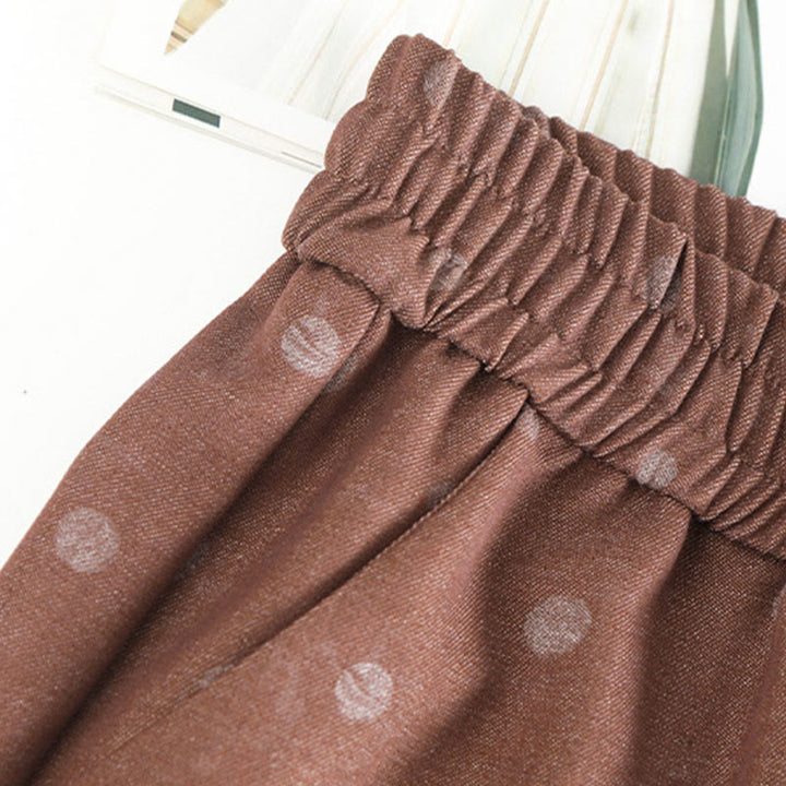 Pantalon large pour femme en polyester à pois blancs, motif Buddha Stones , avec poches - image 9