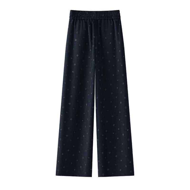 Pantalon large pour femme en polyester à pois blancs, motif Buddha Stones , avec poches - image 1