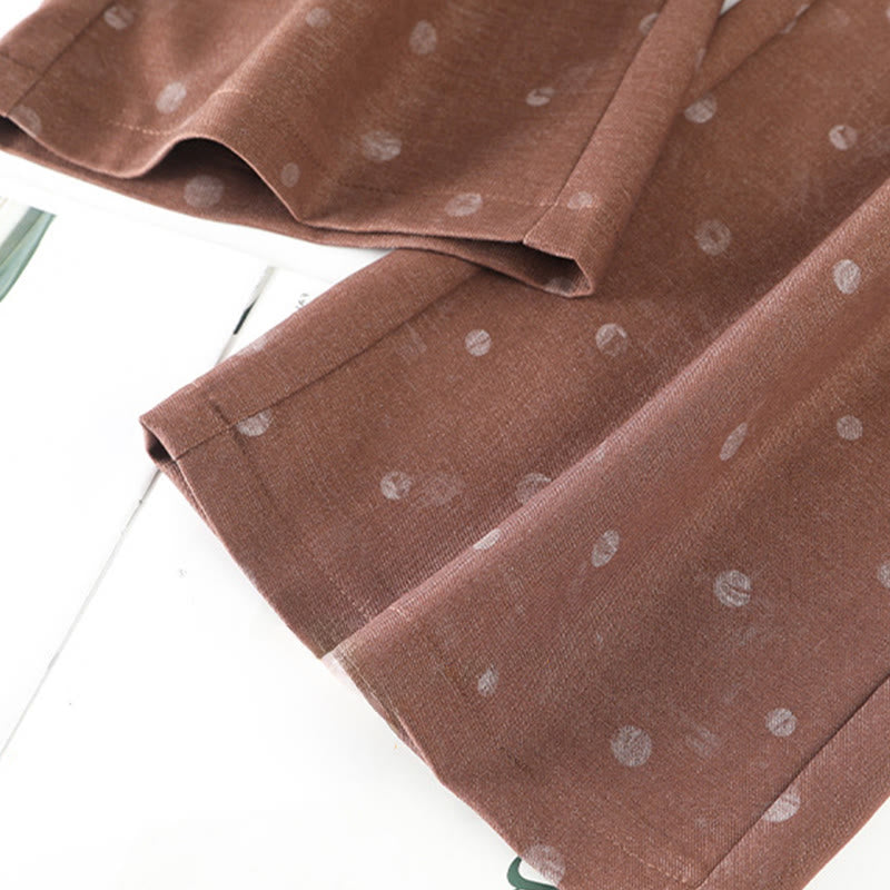 Pantalon large pour femme en polyester à pois blancs, motif Buddha Stones , avec poches - image 11