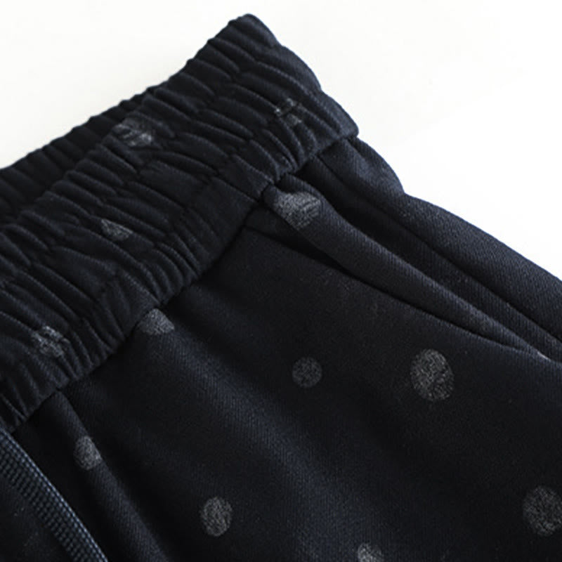 Pantalon large pour femme en polyester à pois blancs, motif Buddha Stones , avec poches - image 4