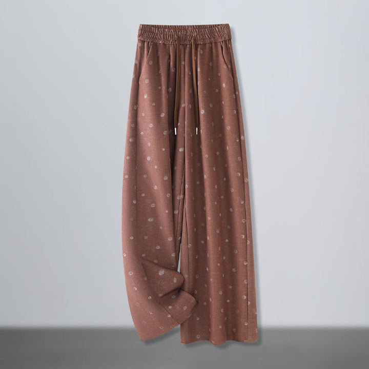 Pantalon large pour femme en polyester à pois blancs, motif Buddha Stones , avec poches - Terre de sienne - US12，UK/AU16，EU44 (3XL) - image 5