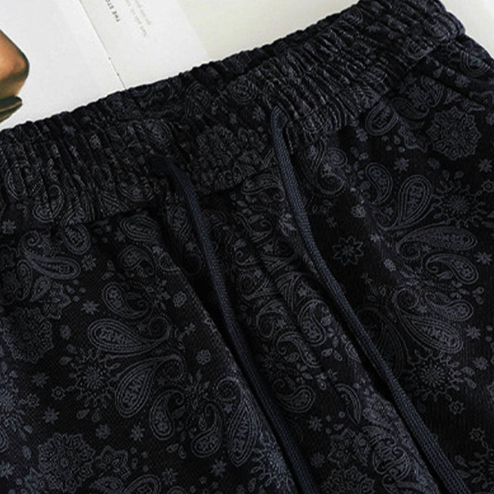 Pantalon large pour femme en polyester à motif floral décontracté Buddha Stones, avec poches - image 3