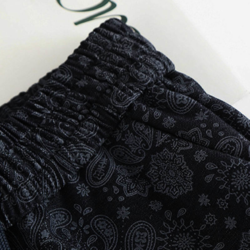 Pantalon large pour femme en polyester à motif floral décontracté Buddha Stones, avec poches - image 2