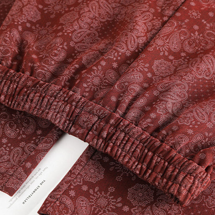 Pantalon large pour femme en polyester à motif floral décontracté Buddha Stones, avec poches - image 10