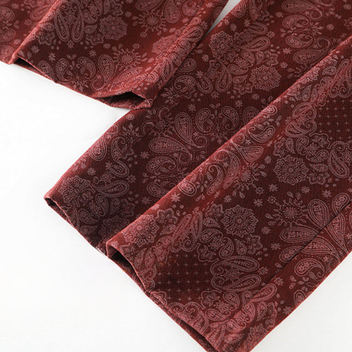 Pantalon large pour femme en polyester à motif floral décontracté Buddha Stones, avec poches - image 11