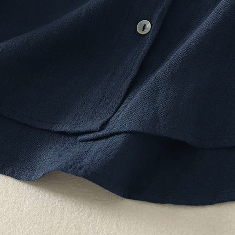 Chemise femme en polyester à manches longues et col rond, motif Buddha Stones , avec poches - image 4