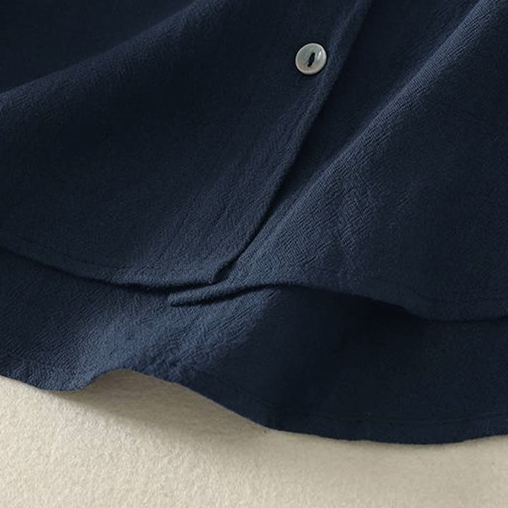 Chemise femme en polyester à manches longues et col rond, motif Buddha Stones , avec poches - image 4