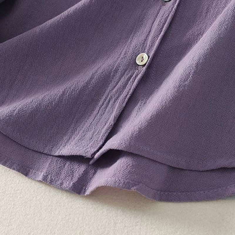 Chemise femme en polyester à manches longues et col rond, motif Buddha Stones , avec poches - image 8