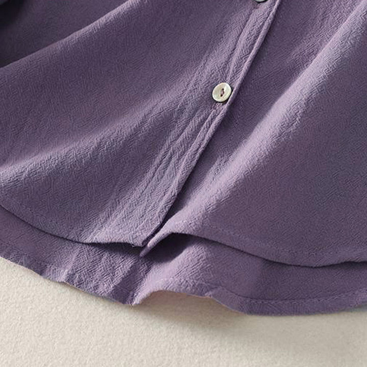 Chemise femme en polyester à manches longues et col rond, motif Buddha Stones , avec poches - image 8