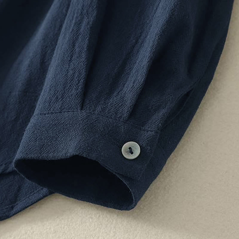 Chemise femme en polyester à manches longues et col rond, motif Buddha Stones , avec poches - image 3