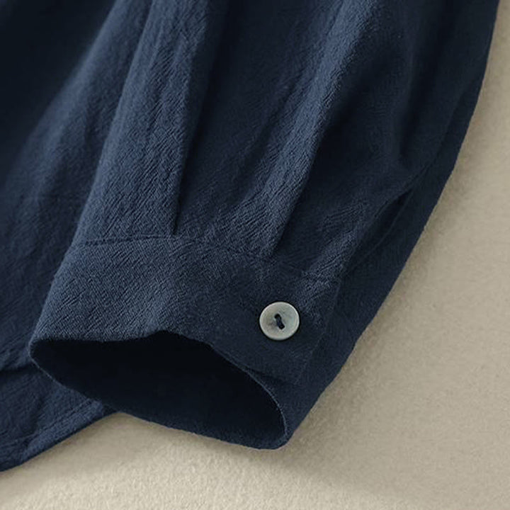 Chemise femme en polyester à manches longues et col rond, motif Buddha Stones , avec poches - image 3