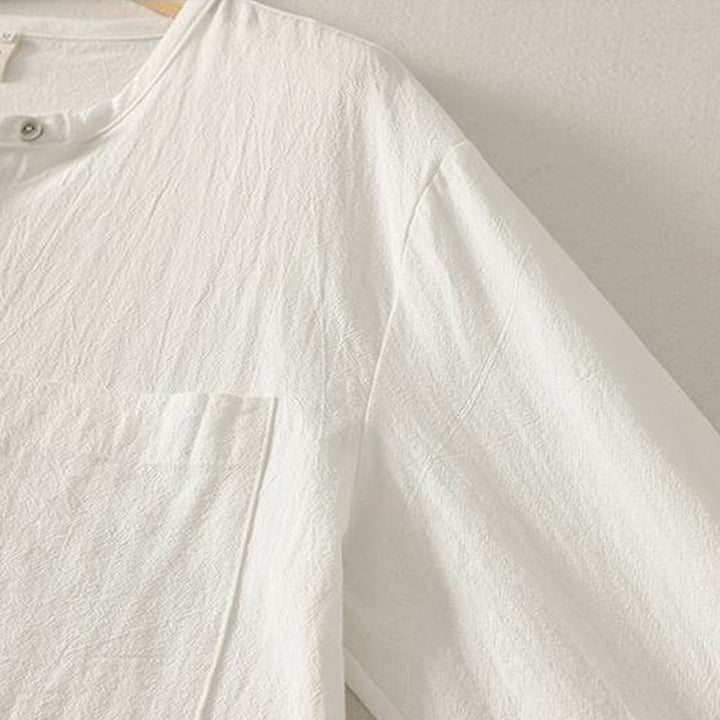 Chemise femme en polyester à manches longues et col rond, motif Buddha Stones , avec poches - image 22