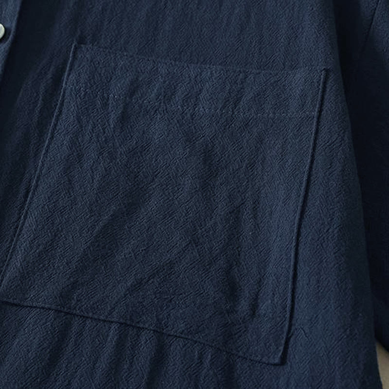 Chemise femme en polyester à manches longues et col rond, motif Buddha Stones , avec poches - image 5