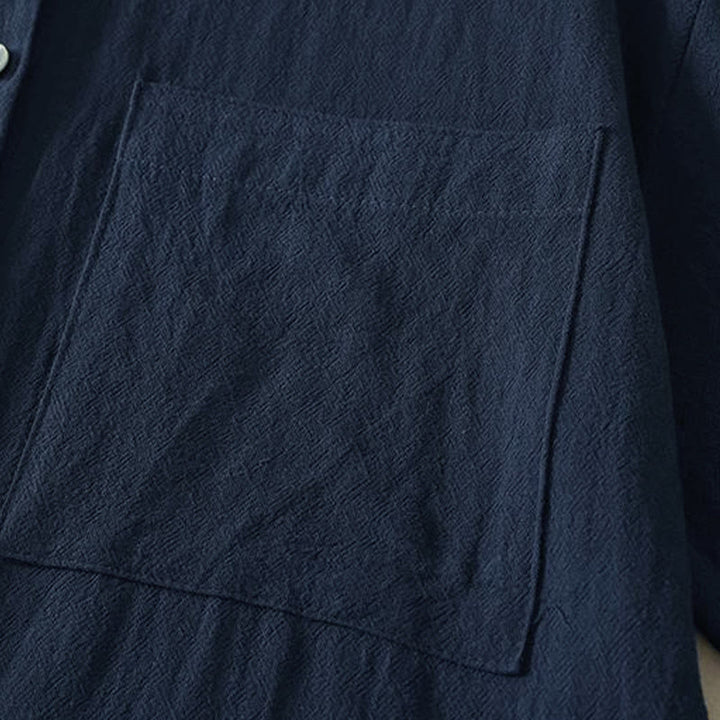 Chemise femme en polyester à manches longues et col rond, motif Buddha Stones , avec poches - image 5