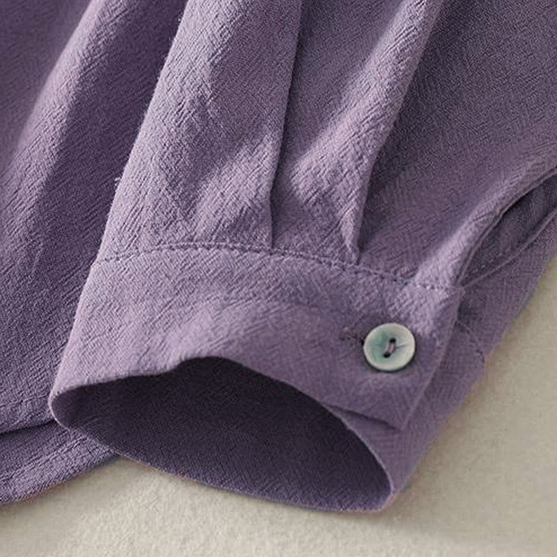 Chemise femme en polyester à manches longues et col rond, motif Buddha Stones , avec poches - image 9