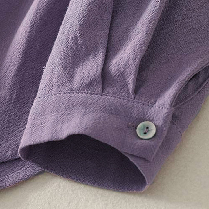 Chemise femme en polyester à manches longues et col rond, motif Buddha Stones , avec poches - image 9