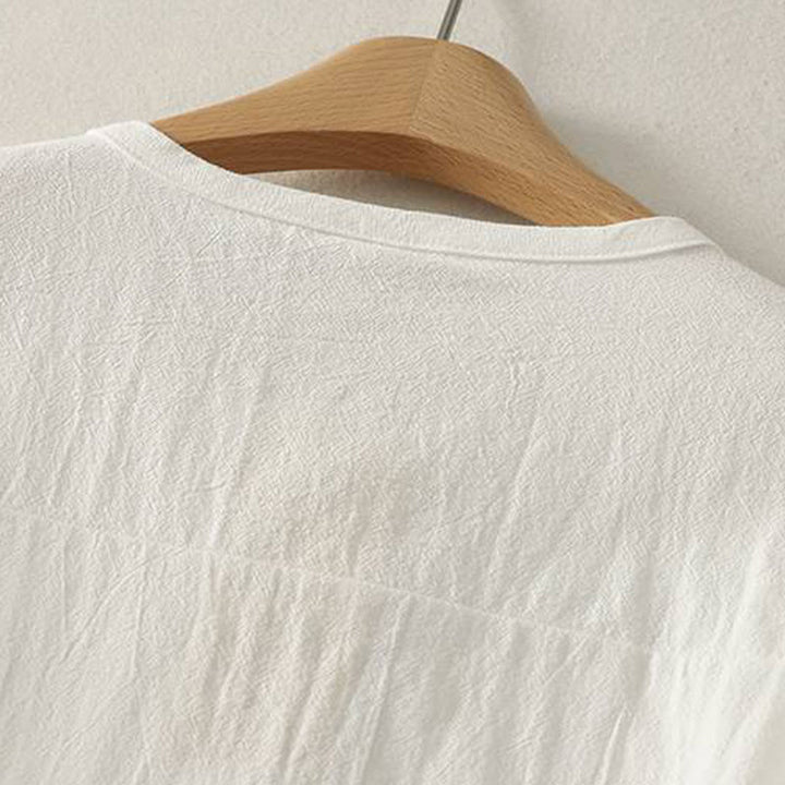 Chemise femme en polyester à manches longues et col rond, motif Buddha Stones , avec poches - image 14