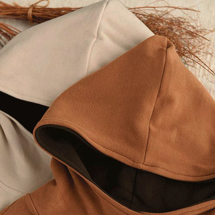 Sweat à capuche à manches longues pour femme, couleur unie, en coton épais, Buddha Stones, avec capuche. - image 18