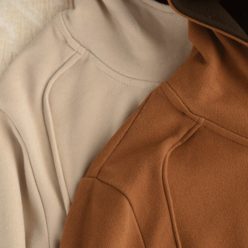 Sweat à capuche à manches longues pour femme, couleur unie, en coton épais, Buddha Stones, avec capuche. - image 19