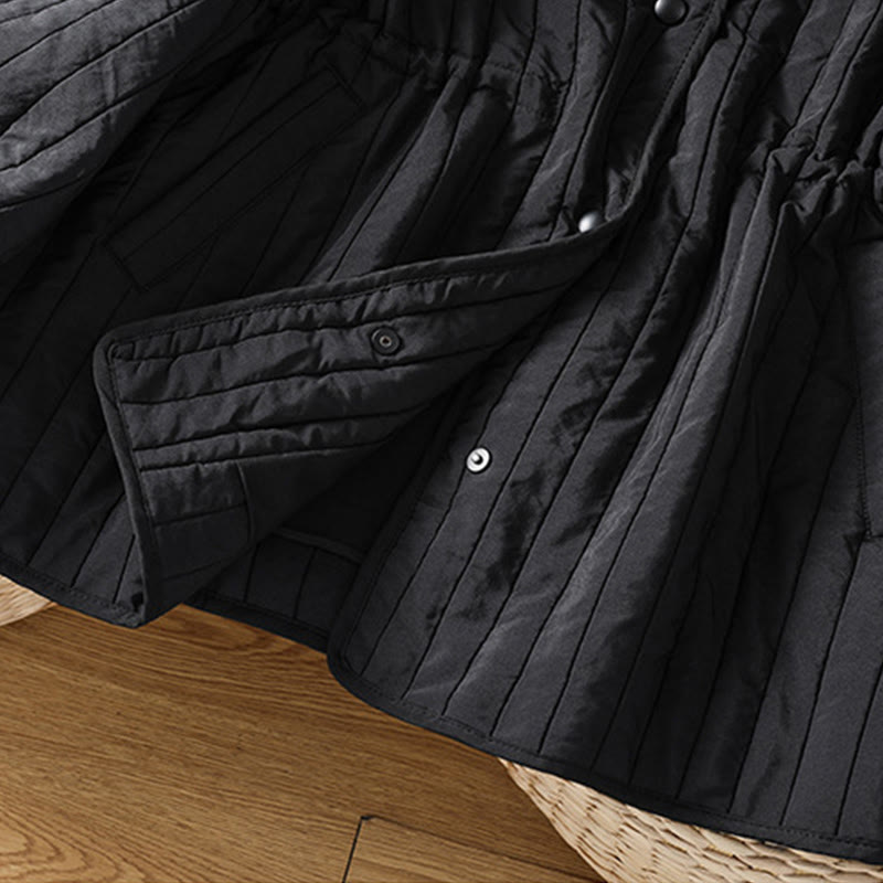 Veste en coton à manches longues, col rond et cordon de serrage pour femme, avec poche, de la Buddha Stones. - image 7