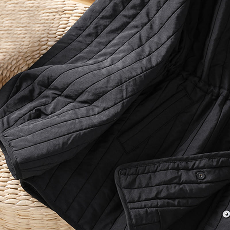 Veste en coton à manches longues, col rond et cordon de serrage pour femme, avec poche, de la Buddha Stones. - image 9