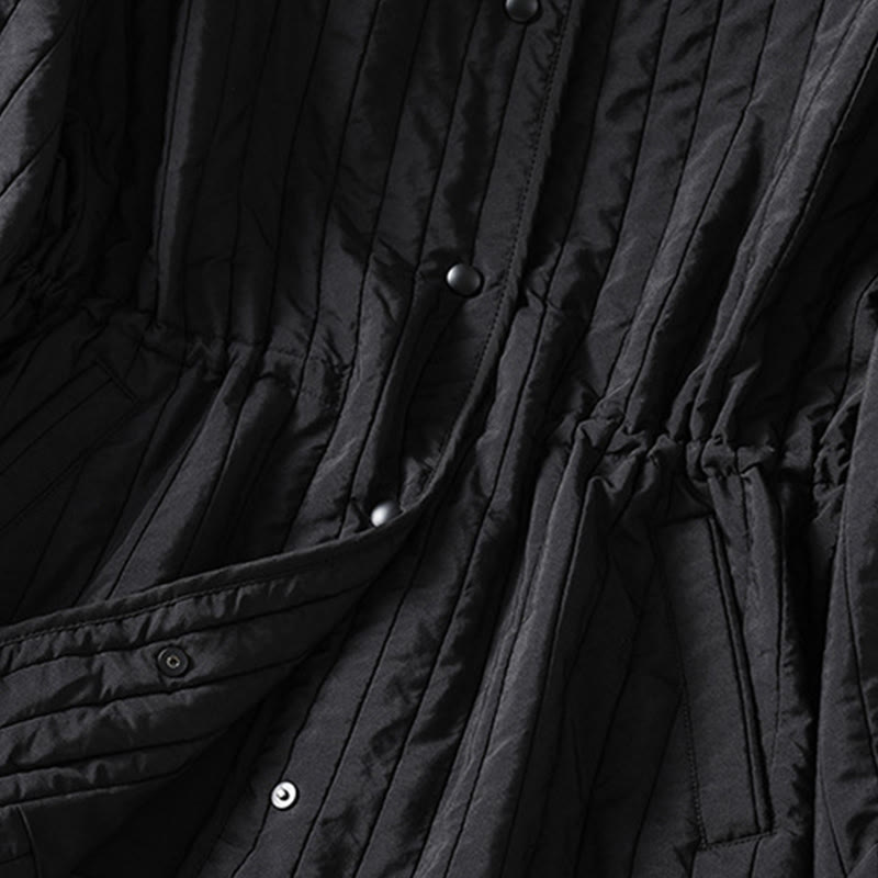 Veste en coton à manches longues, col rond et cordon de serrage pour femme, avec poche, de la Buddha Stones. - image 6