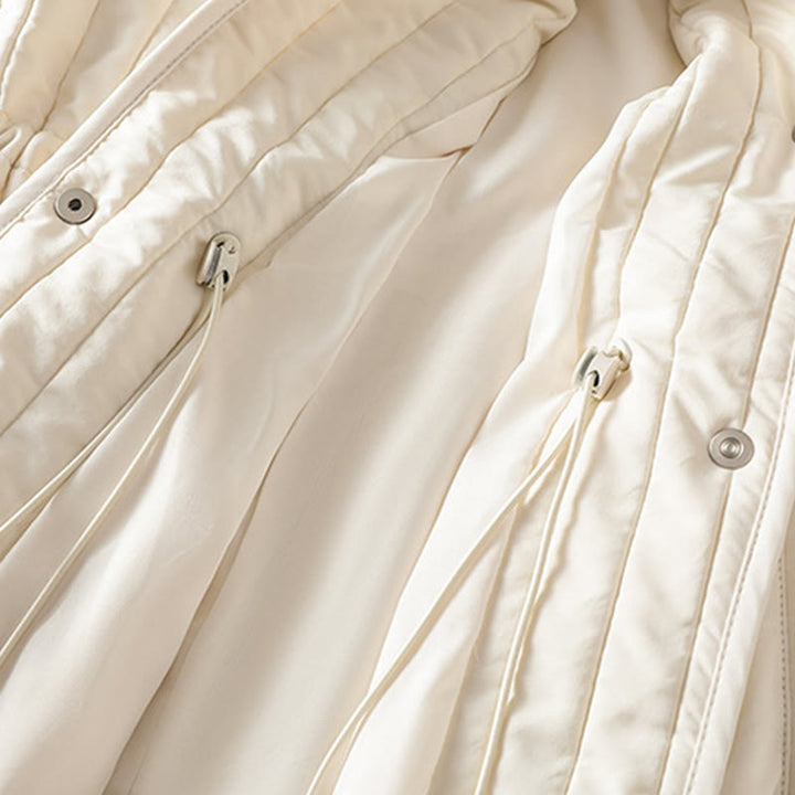 Veste en coton à manches longues, col rond et cordon de serrage pour femme, avec poche, de la Buddha Stones. - image 17