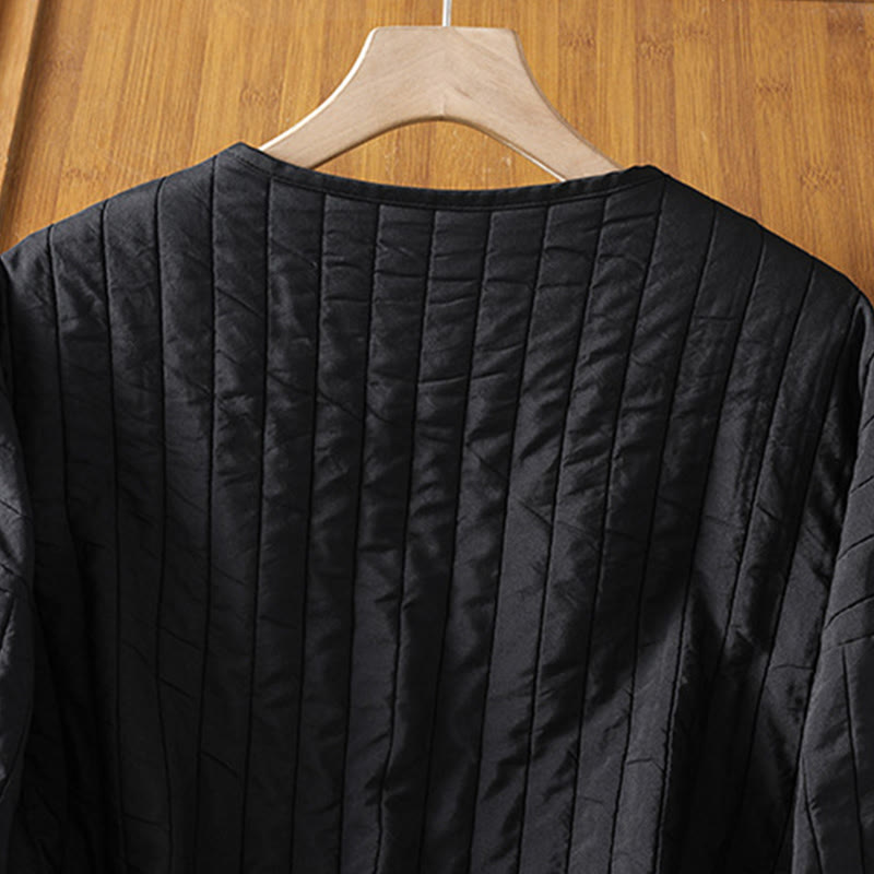 Veste en coton à manches longues, col rond et cordon de serrage pour femme, avec poche, de la Buddha Stones. - image 4