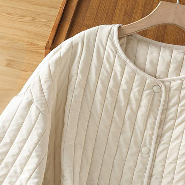 Veste en coton à manches longues, col rond et cordon de serrage pour femme, avec poche, de la Buddha Stones. - image 14