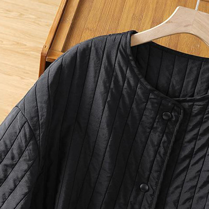 Veste en coton à manches longues, col rond et cordon de serrage pour femme, avec poche, de la Buddha Stones. - image 5