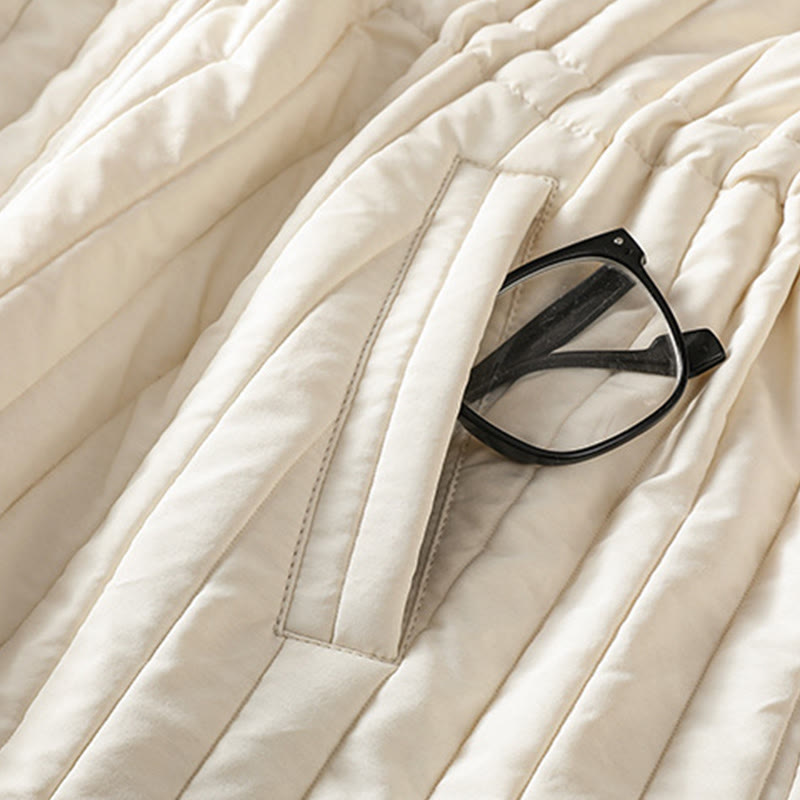 Veste en coton à manches longues, col rond et cordon de serrage pour femme, avec poche, de la Buddha Stones. - image 16