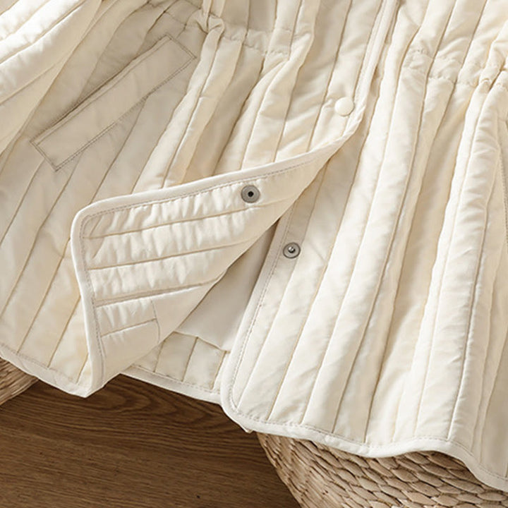 Veste en coton à manches longues, col rond et cordon de serrage pour femme, avec poche, de la Buddha Stones. - image 18