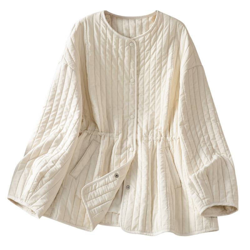 Veste en coton à manches longues, col rond et cordon de serrage pour femme, avec poche, de la Buddha Stones. - image 22