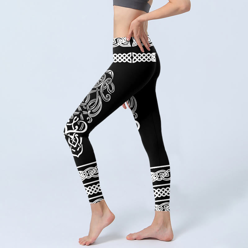 Leggings de sport pour femmes avec imprimé de nœuds celtiques symétriques Buddha Stones, pantalon de yoga - image 2